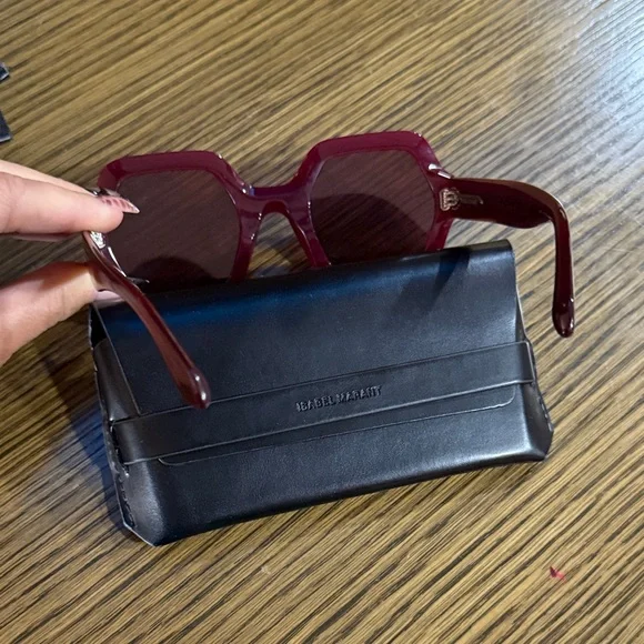 Isabel Marant Dark Red Geometric Sunglasses - Picture 4 of 5